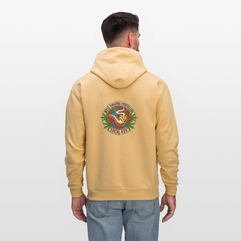 WEST VIRGINIA PIPEFILLERS LOCAL 420 F/B DESIGN  Men's  Hoodie - light gold 