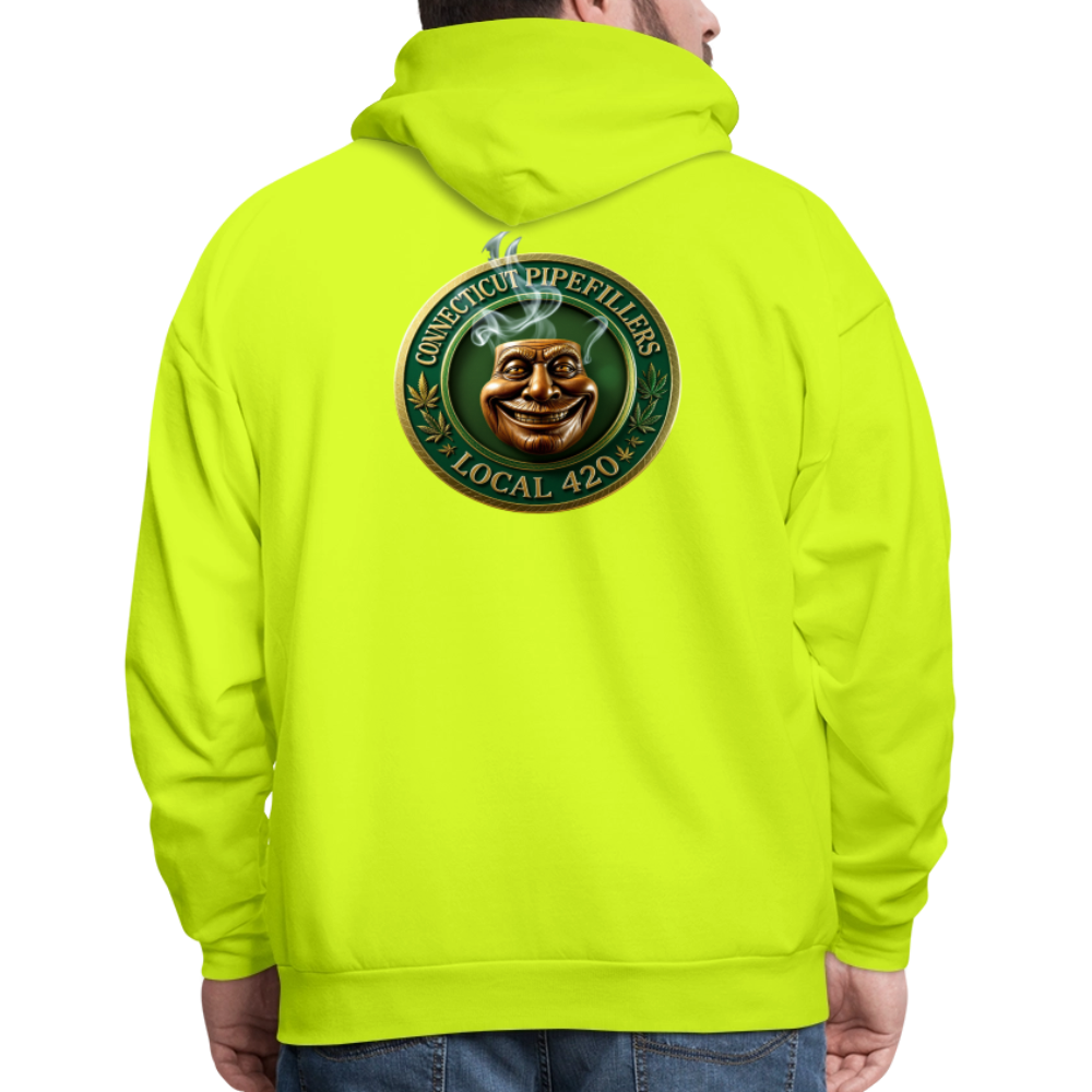 CONNECTICUT PIPEFILLERS LOCAL 420 F/B DESIGN Men's  Hoodie - safety green