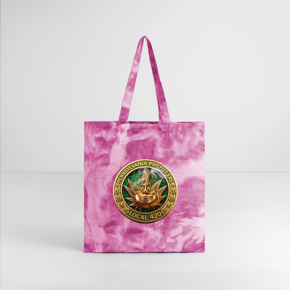 PENNSYLVANIA PIPEFILLERS LOCAL 420 Tie Dye Tote Bag - pink lady