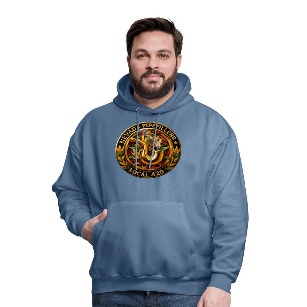 NEVADA PIPEFILLERS LOCAL 420  F/B DESIGN Men's Hoodie - denim blue