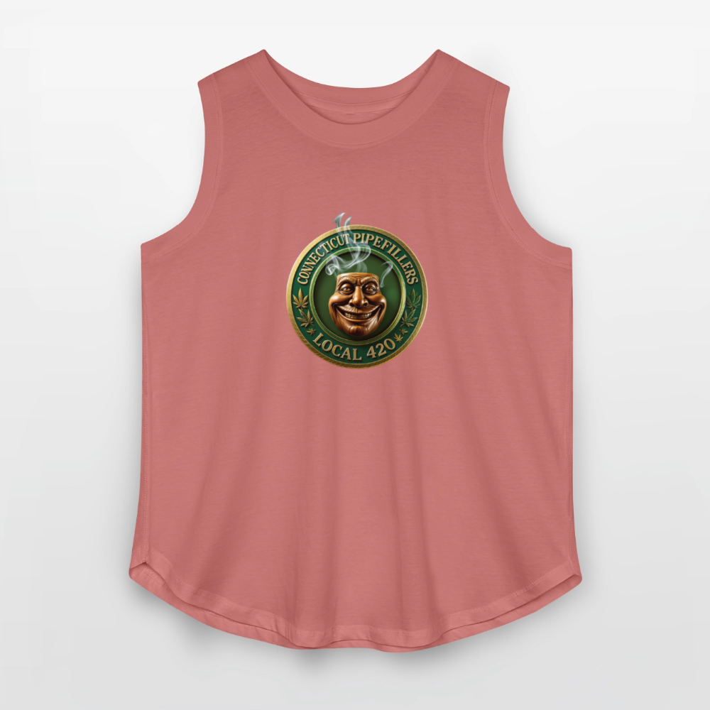 CONNECTICUT PIPEFILLERS LOCAL 420 F/B DESIGN Women's Curvy Relaxed Tank Top - mauve