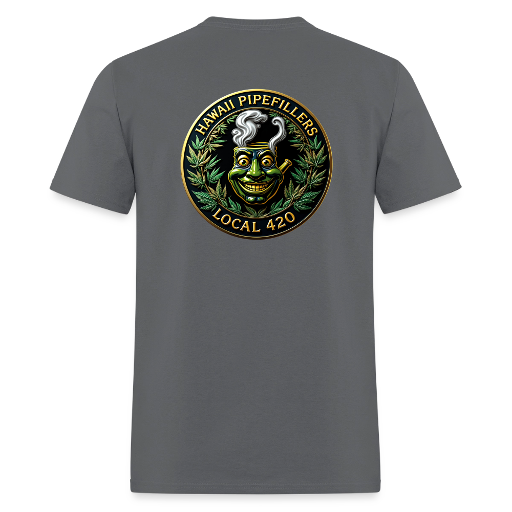 HAWAII PIPEFILLERS LOCAL 420 F/B DESIGN  Men's T-Shirt - charcoal