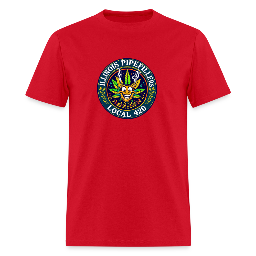 ILLINOIS PIPEFILLERS LOCAL 420 F/B DESIGN Men's T-Shirt - red