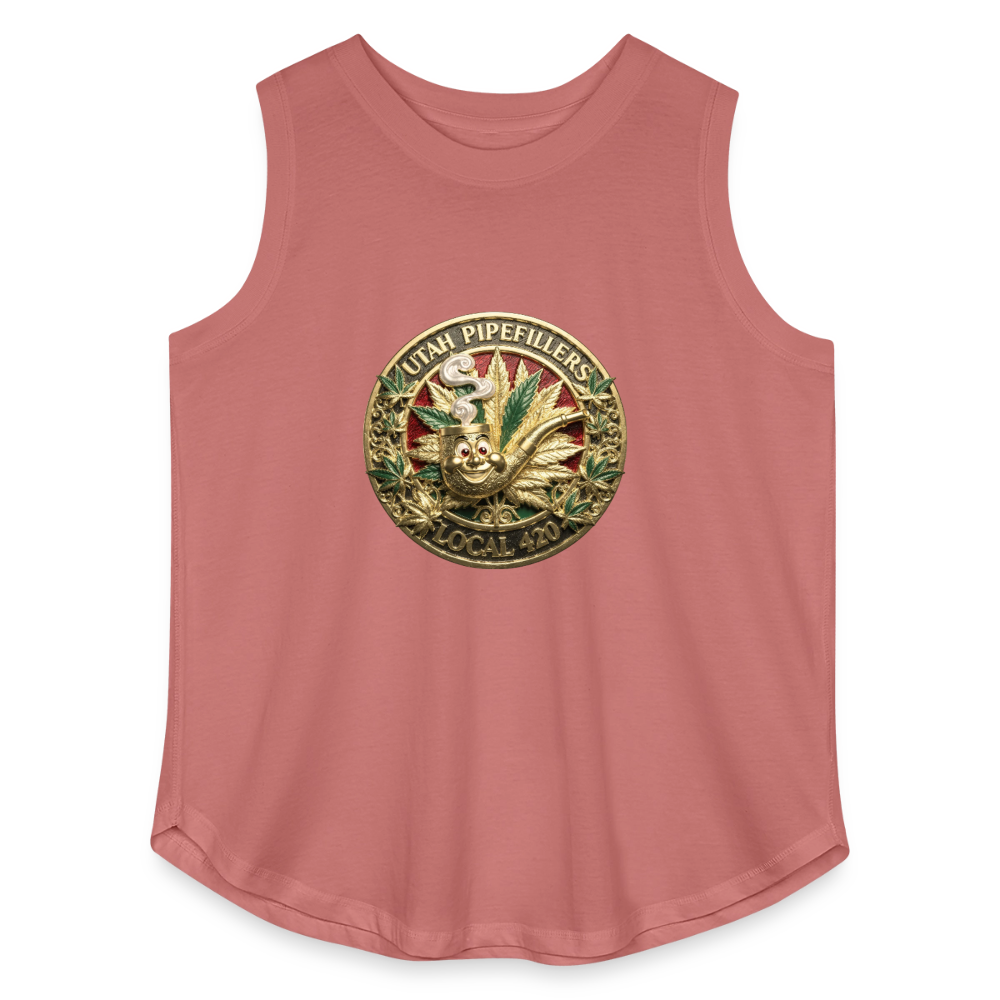 UTAH PIPEFILLERS LOCAL 420 F/B DESIGN Women's Curvy Relaxed Tank Top - mauve