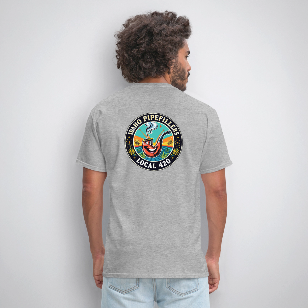 IDAHO PIPEFILLERS LOCAL 420 F/B DESIGN Men's T-Shirt - heather gray