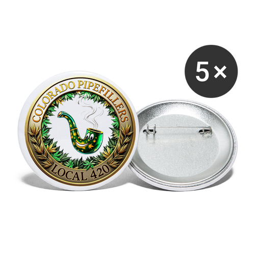 COLORADO PIPEFILLERS LOCAL 420 Union Buttons small 1'' (5-pack) 1 - white