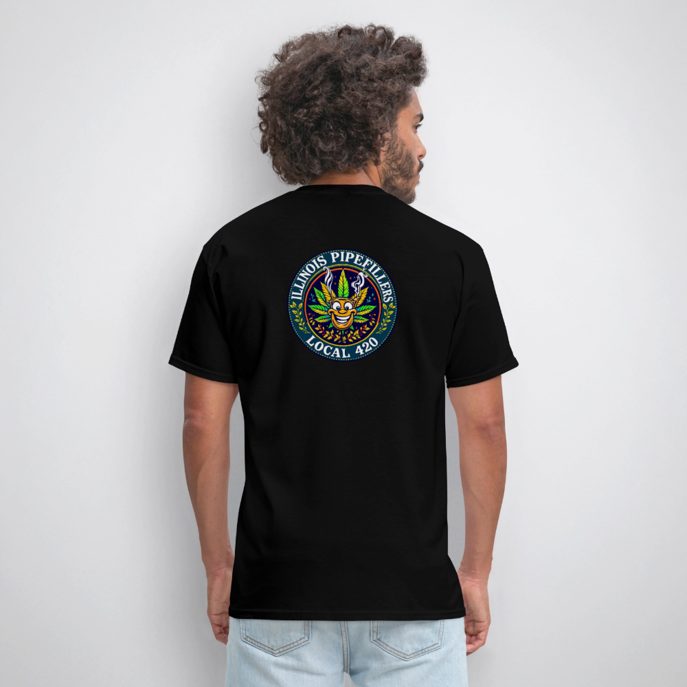 ILLINOIS PIPEFILLERS LOCAL 420 F/B DESIGN Men's T-Shirt - black