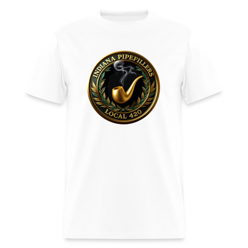 INDIANA PIPEFILLERS LOCAL 420 F/B DESIGN Men's T-Shirt - white