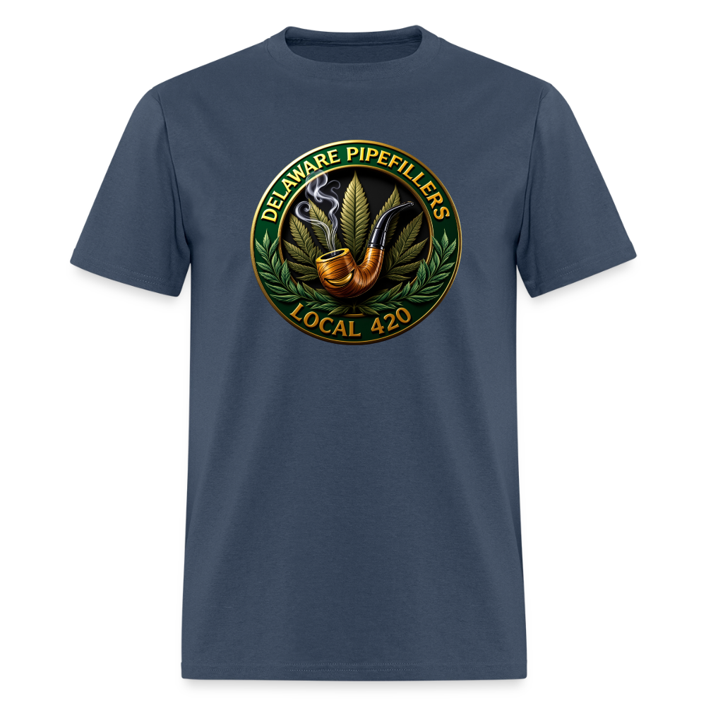 DELAWARE  PIPEFILLERS LOCAL 420 F/B DESIGN Men's T-Shirt -  blue dusk