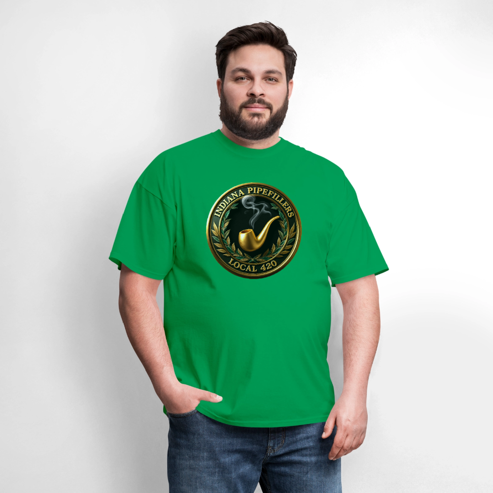 INDIANA PIPEFILLERS LOCAL 420 Men's T-Shirt - bright green