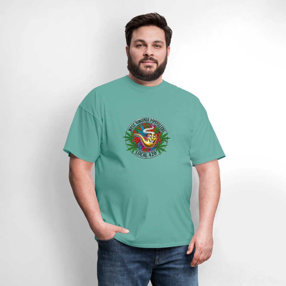 WEST VIRGINIA PIPEFILLERS LOCAL 420 F/B DESIGN Men's T-Shirt - aquatic