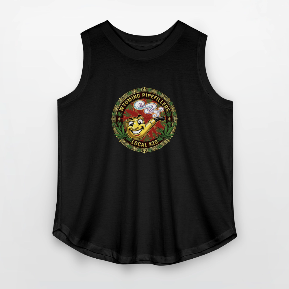 WYOMING PIPEFILLERS LOCAL 420 F/B DESIGN Women's Curvy Relaxed Tank Top - black