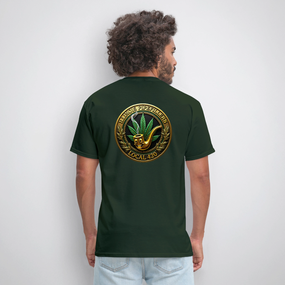 ILLINOIS PIPEFILLERS LOCAL 420 F/B DESIGN Men's T-Shirt - forest green