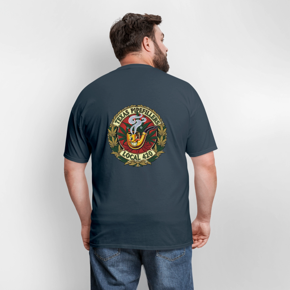 TEXAS PIPEFILLERS LOCAL 420 F.B DESIGN Men's T-Shirt -  blue dusk