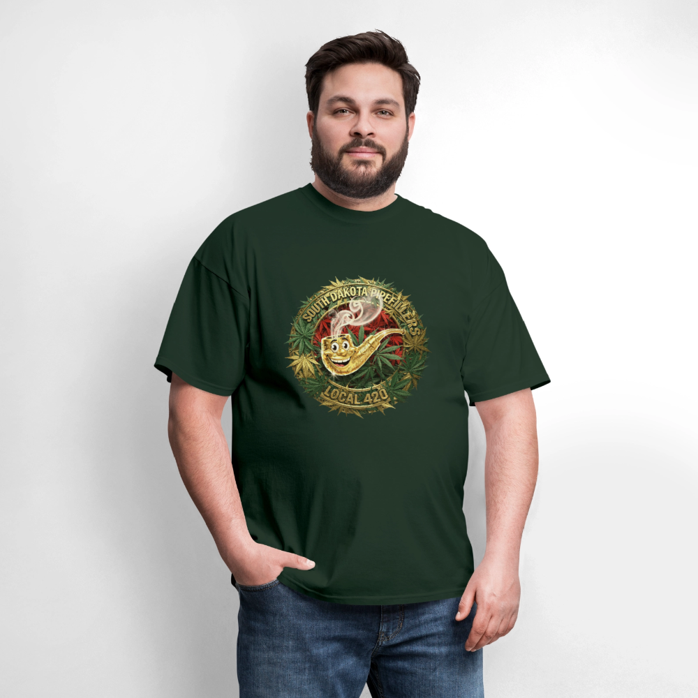 SOUTH DAKOTA PIPEFILLERS LOCAL 420  F/B DESIGN Men's T-Shirt - forest green
