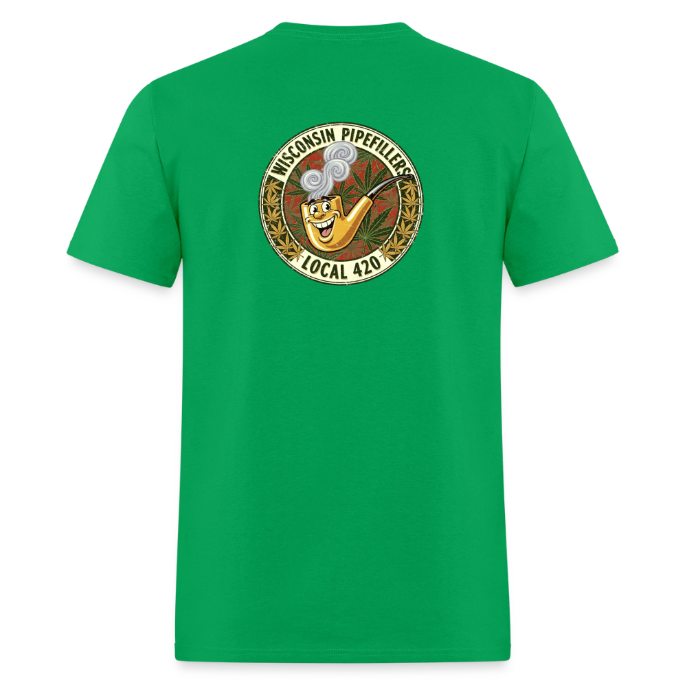 WISCONSIN PIPEFILLERS LOCL 420 F/B DESIGN Men's T-Shirt - bright green
