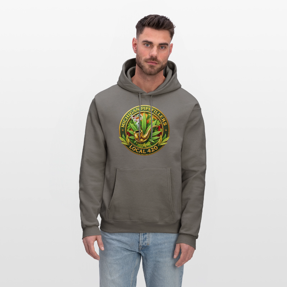 MICHIGAN PIPEFILLERS LOCAL 420 F/B DESIGN Men's Hoodie - asphalt gray