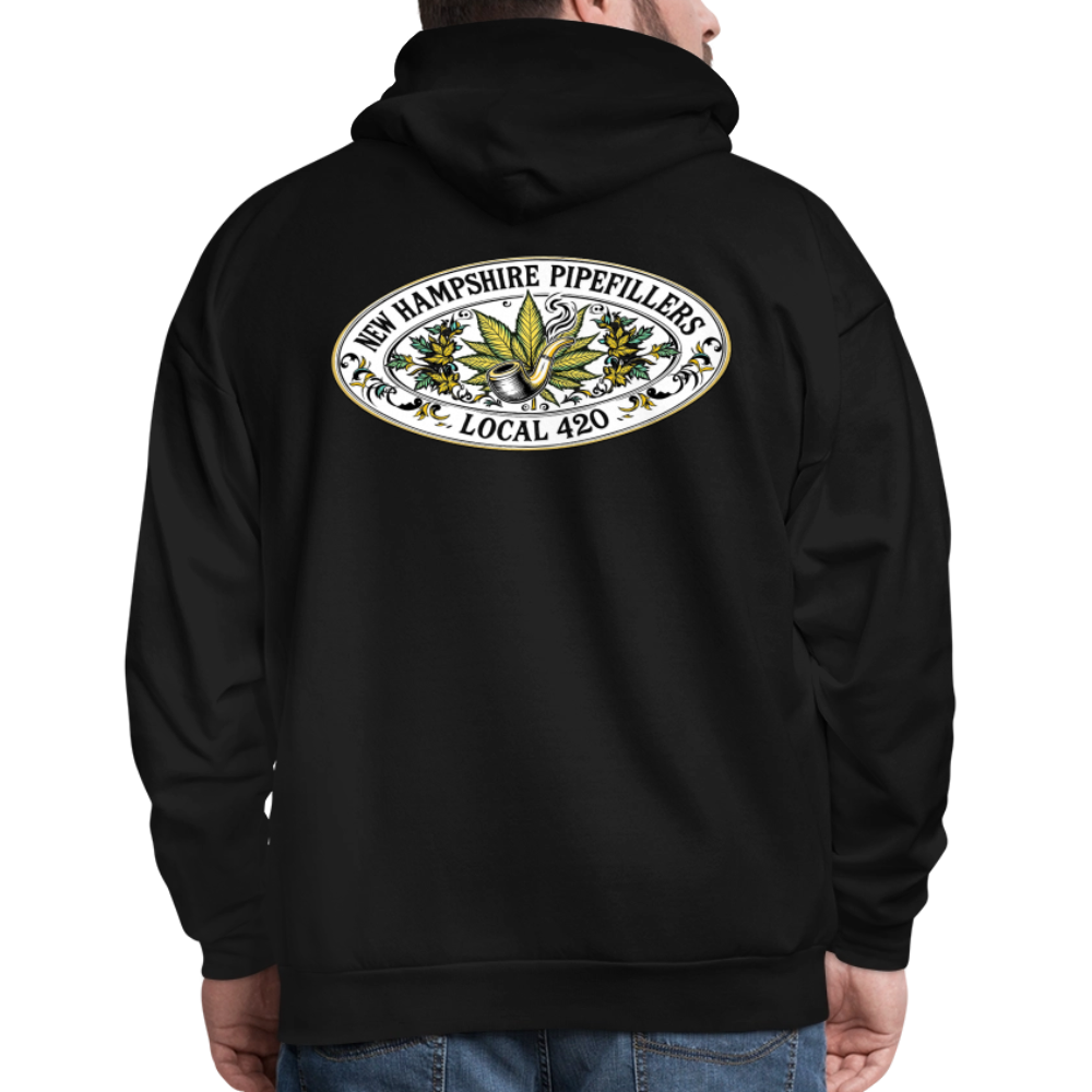 NEW HAMPSHIRE PIPEFILLERS LOCAL 420 2 EMBLEM Men's Hoodie - black