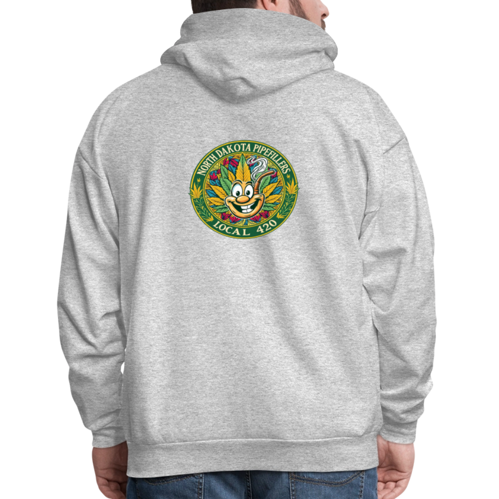 NORTH DAKOTA PIPEFILLERS LOCAL 420 F/B 2 DESIGNS Men's Hoodie - heather gray