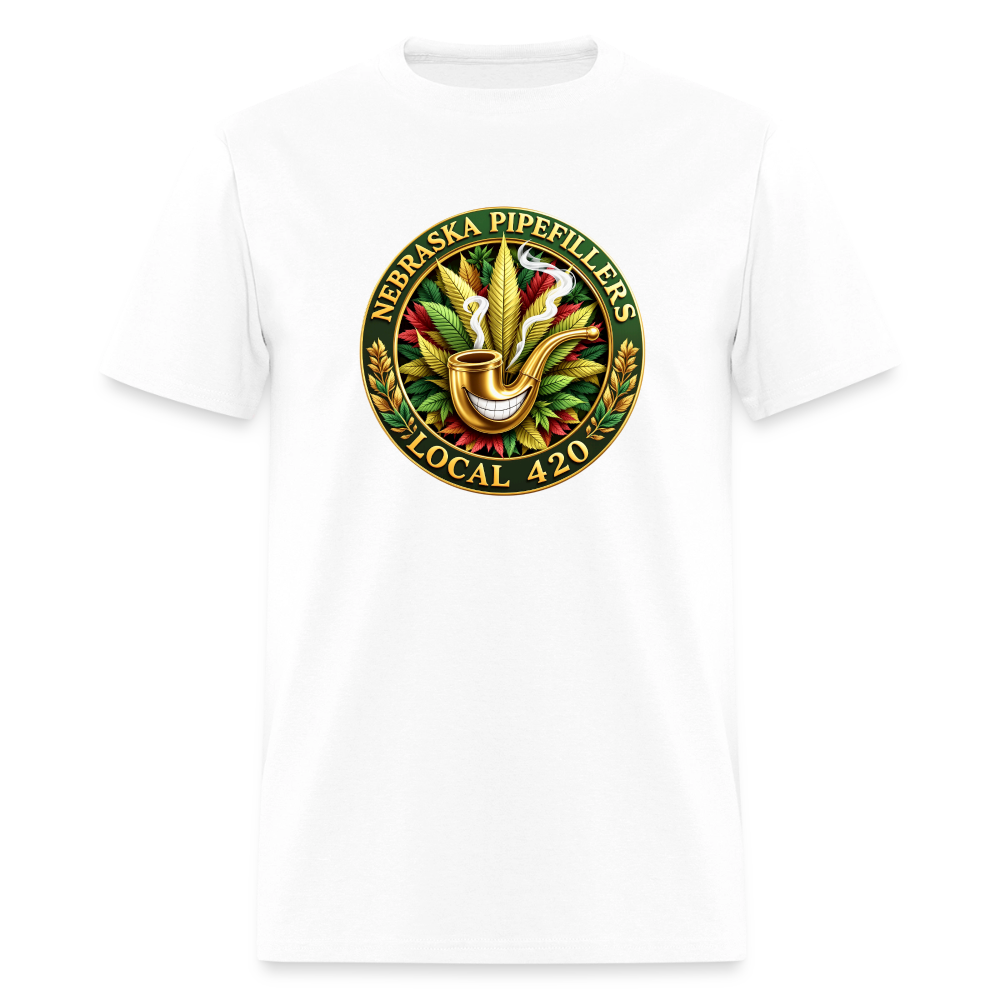 NEBRASKA PIPEFILLERS LOCAL 420 F/B DESIGNS Men's T-Shirt - white