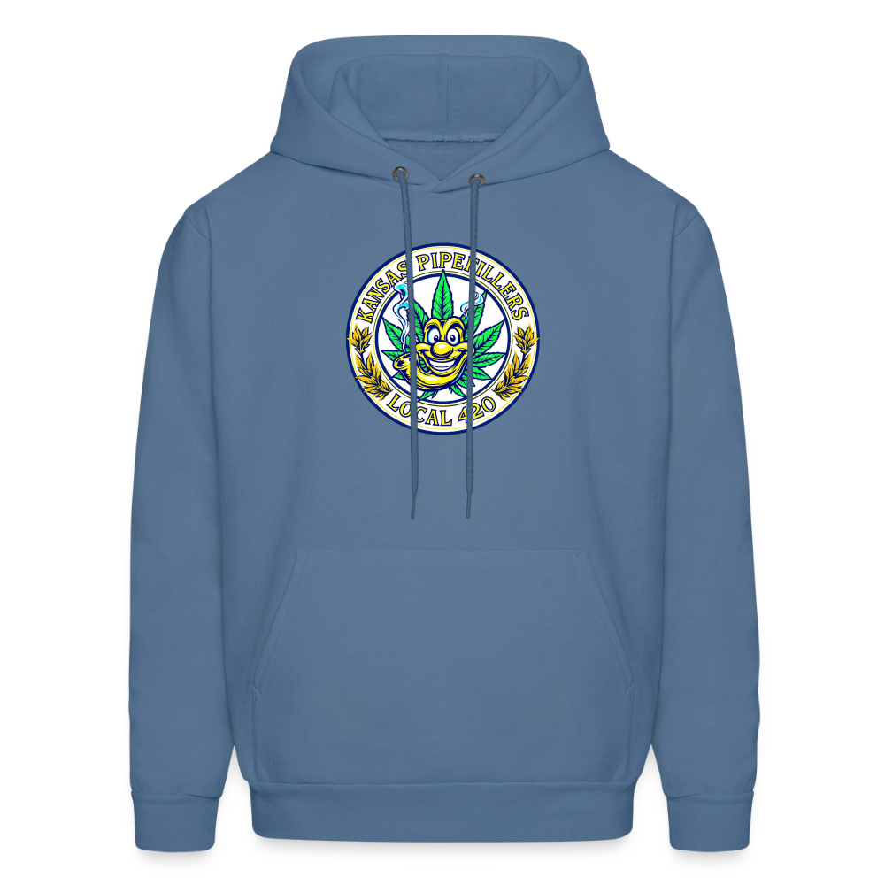 KANSAS PIPEFILLERS LOCAL 420 Men's Hoodie - denim blue