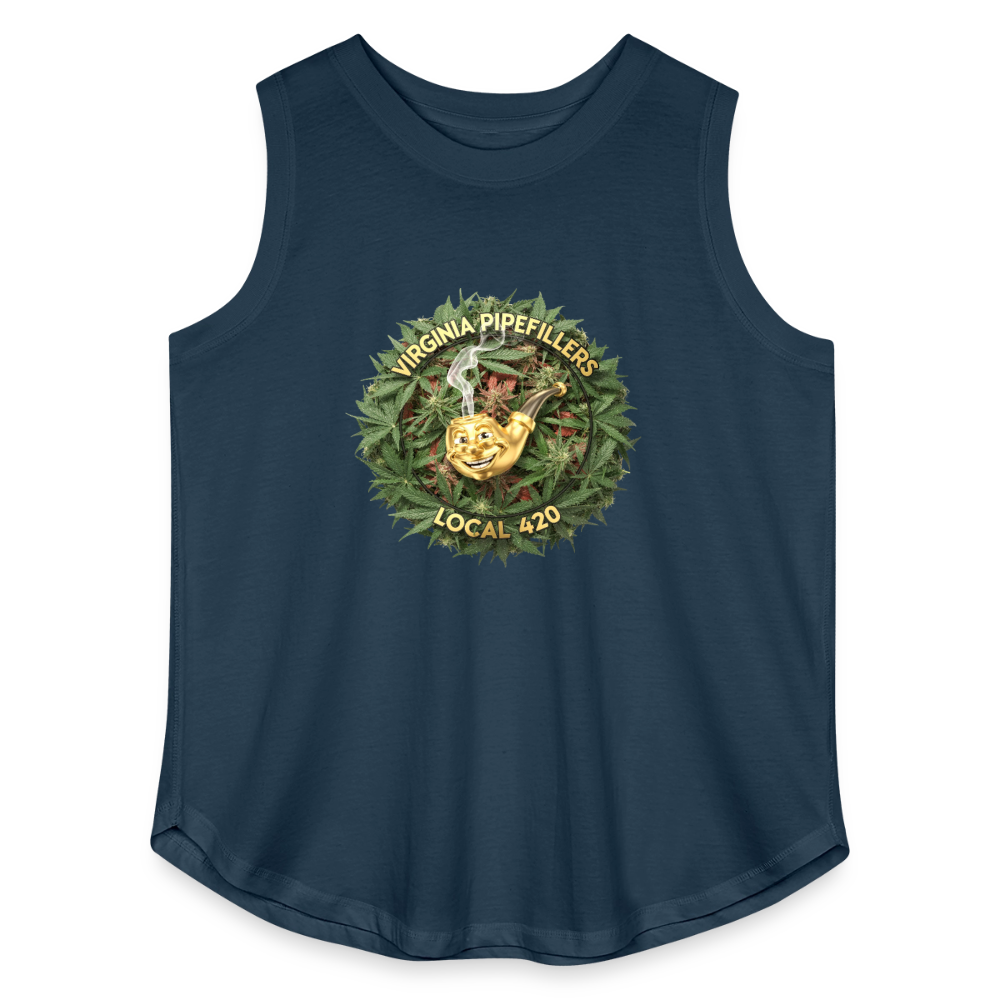 VIRGINIA PIPEFILLERS LOCAL 420 F/B DESIGN Women's Curvy Relaxed Tank Top - denim