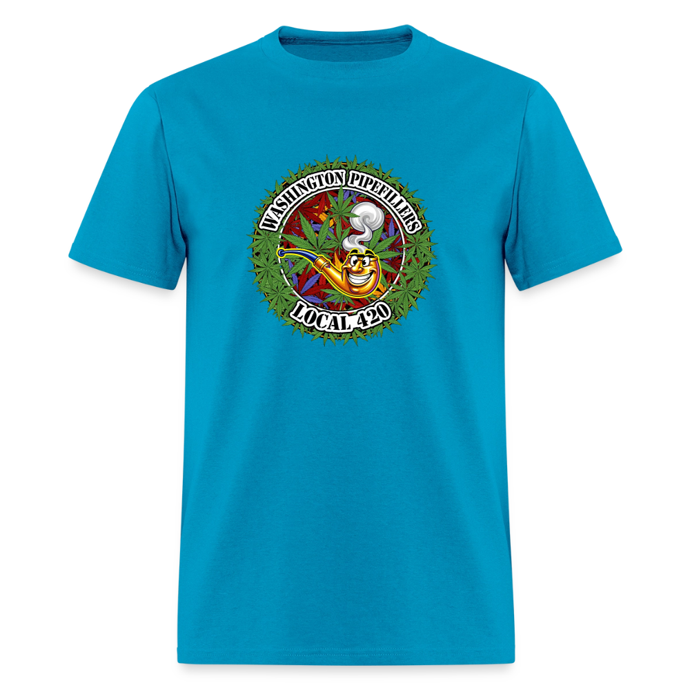 WASHINGTON PIPEFILLERS LOCAL 420 F/B DESIGN Men's T-Shirt - turquoise