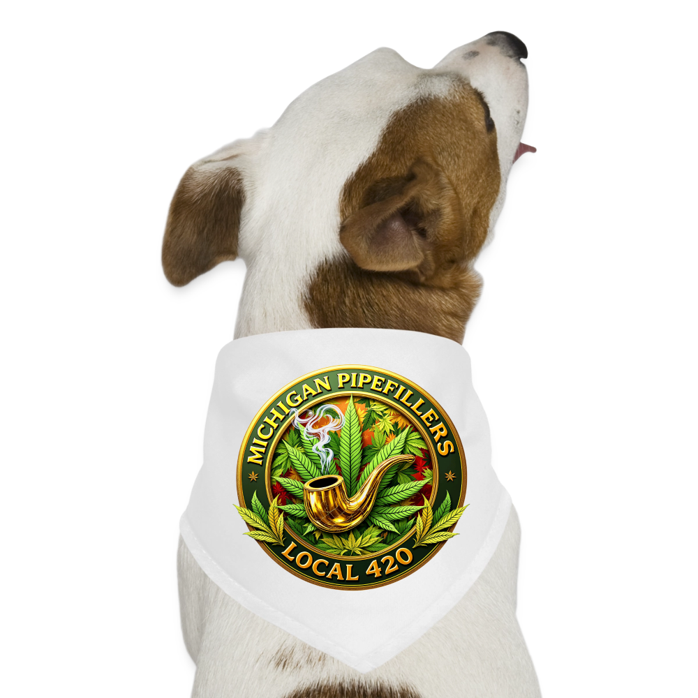 MICHIGAN PIPEFILLERS LOCAL 420 Dog Bandana - white