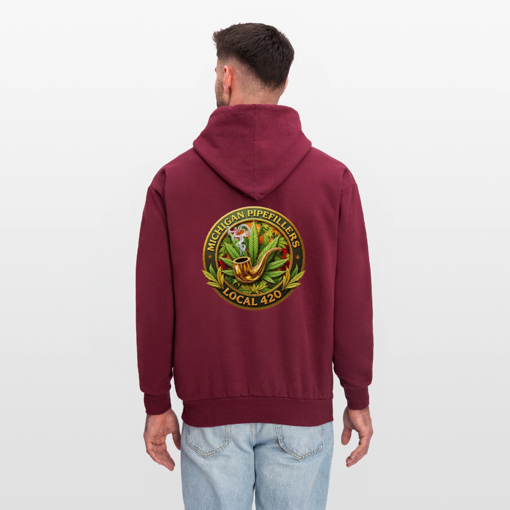 MICHIGAN PIPEFILLERS LOCAL 420 F/B DESIGN Men's Hoodie - burgundy