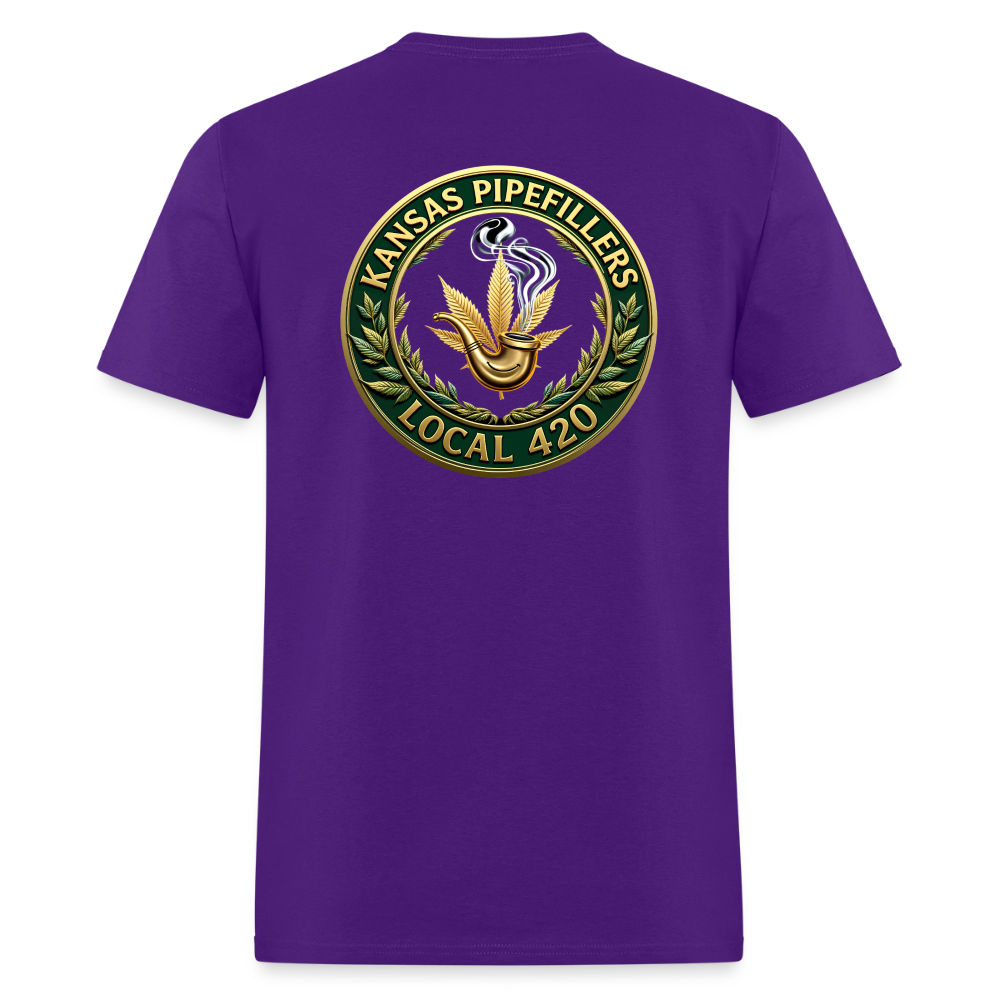 KANSAS PIPEFILLERS LOCAL 420 F/B DESIGNS Men's T-Shirt - purple