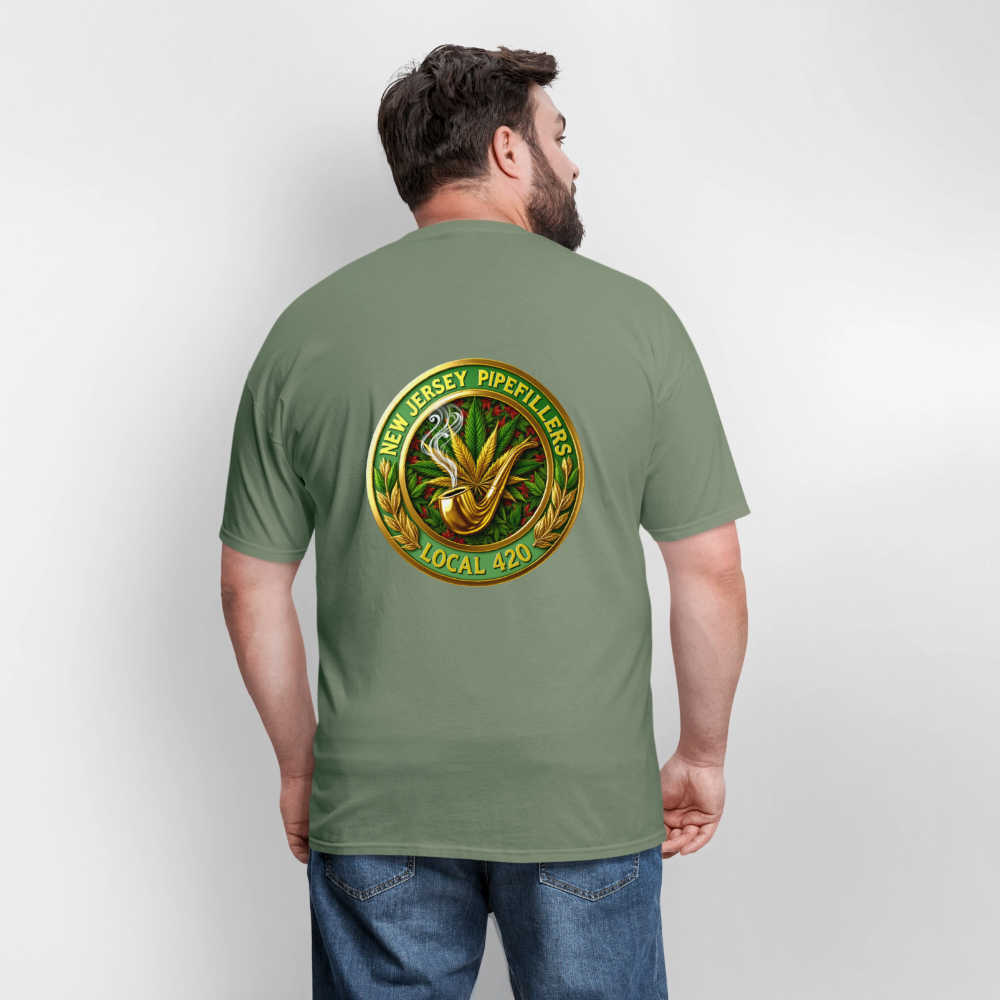 NEW JERSEY PIPEFILLERS LOCAL 420 F/B DESIGN Men's T-Shirt - military green