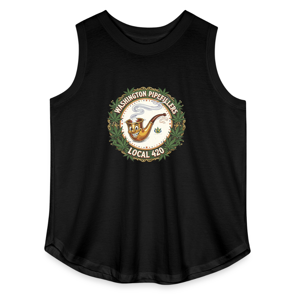 WASHINGTON PIPEFILLERS LOCAL 420 Women's Curvy Relaxed Tank Top - black