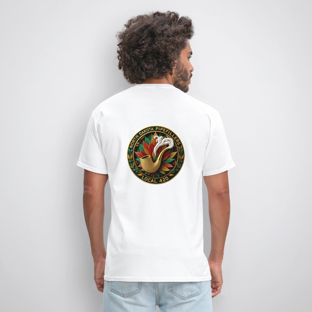 NORTH DAKOTA PIPEFILLERS LOCAL 420 F/B DESIGNS Men's T-Shirt - white