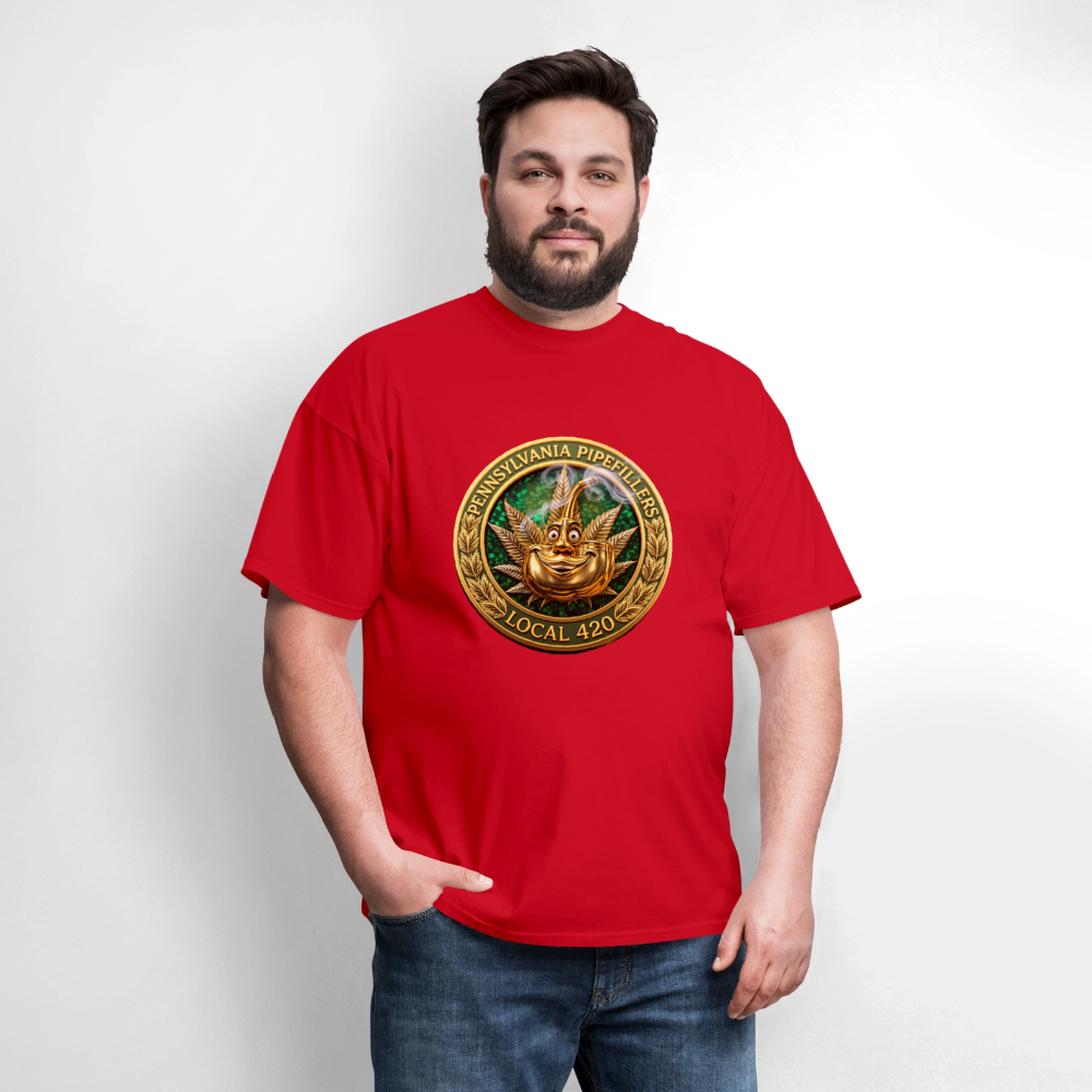 PENNSYLVANIA PIPEFILLERS LOCAL 420 F/B DESIGNS Men's T-Shirt - red