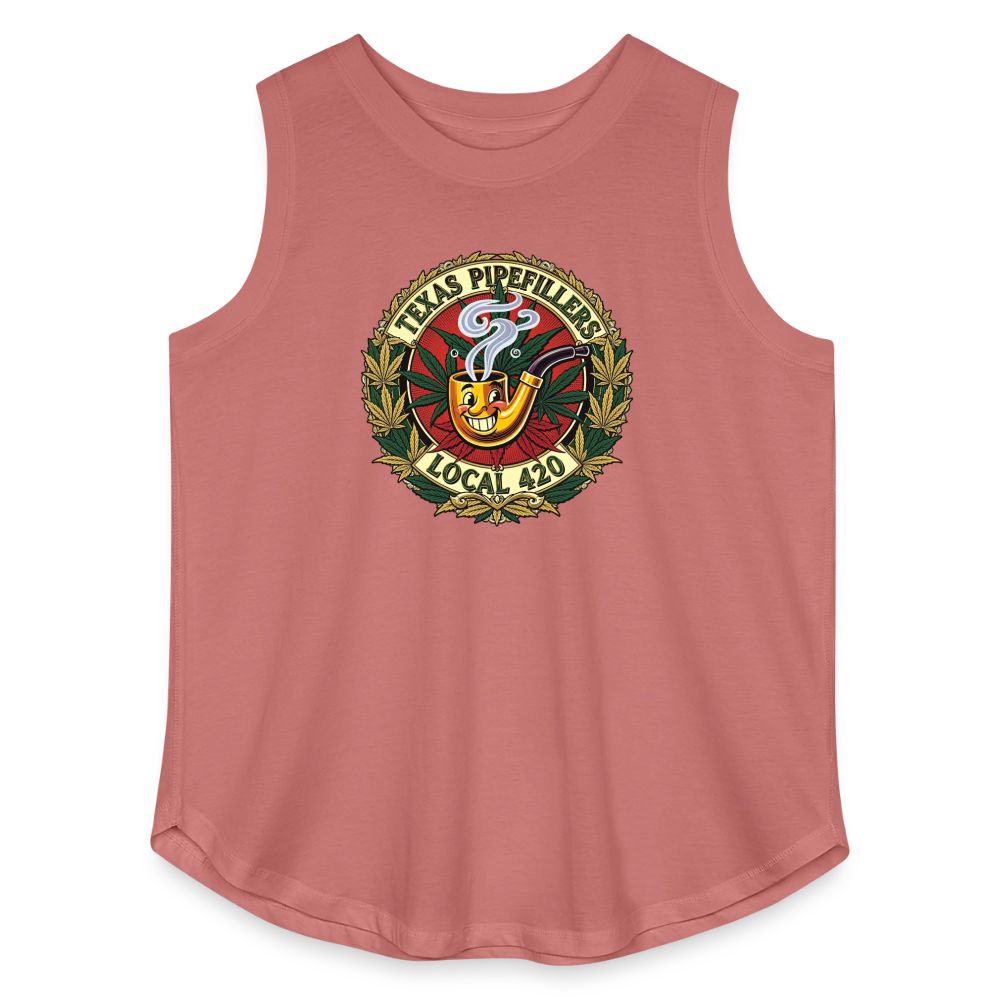 TEXAS PIPEFILLERS LOCAL 420 F.B DESIGN Women's Curvy Relaxed Tank Top - mauve