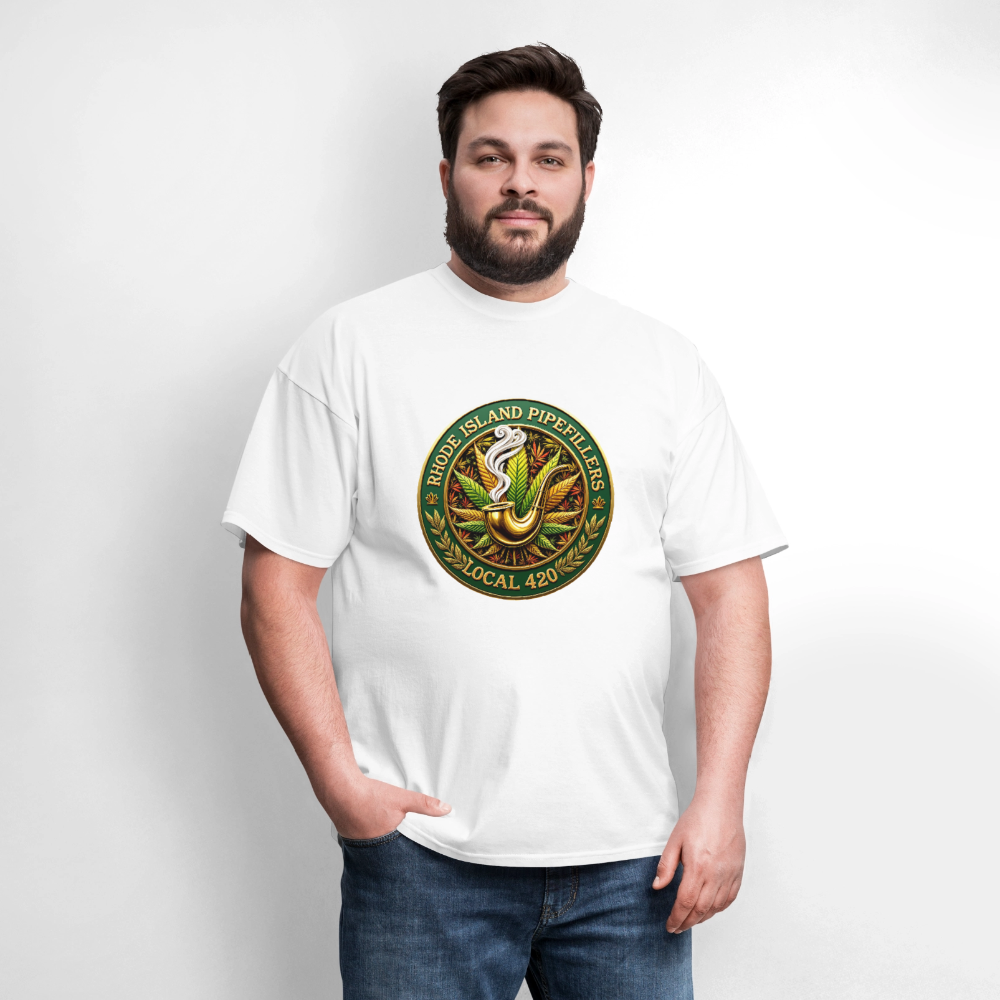 RHODE ISLAND PIPEFILLERS LOCAL 420 F/B DESIGNS Men's T-Shirt - white