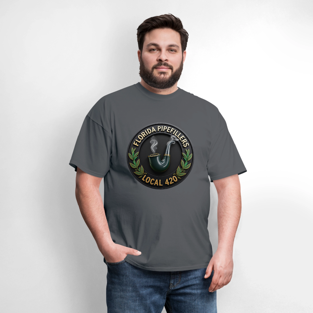 FLORIDA PIPEFILLERS LOCAL 420 F/B DESIGN Men's T-Shirt - charcoal