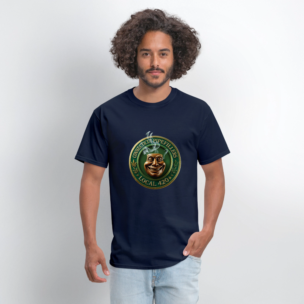 CONNECTICUT PIPEFILLERS LOCAL 420 F/B DESIGN Men's T-Shirt - navy