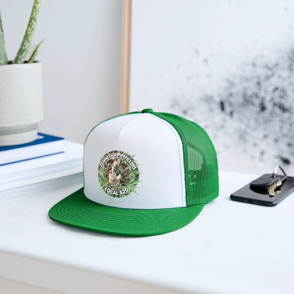 TENNESSEE PIPEFILLERS LOCAL 420 Trucker Hat - white/kelly green
