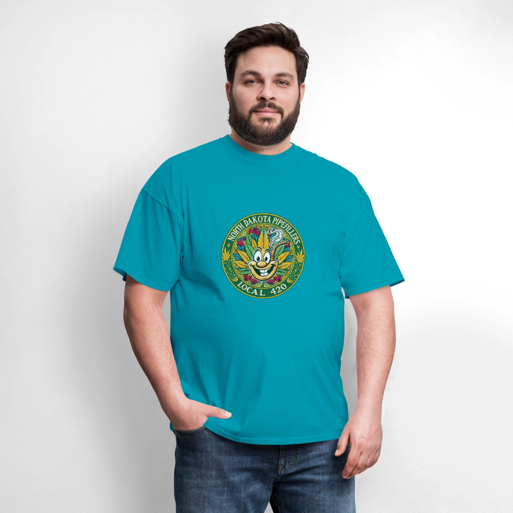 NORTH DAKOTA PIPEFILLERS LOCAL 420 Men's T-Shirt - turquoise