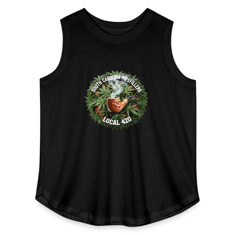 SOUTH CAROLINA PIPEFILLERS LOCAL 420 Women's Curvy Relaxed Tank Top - black