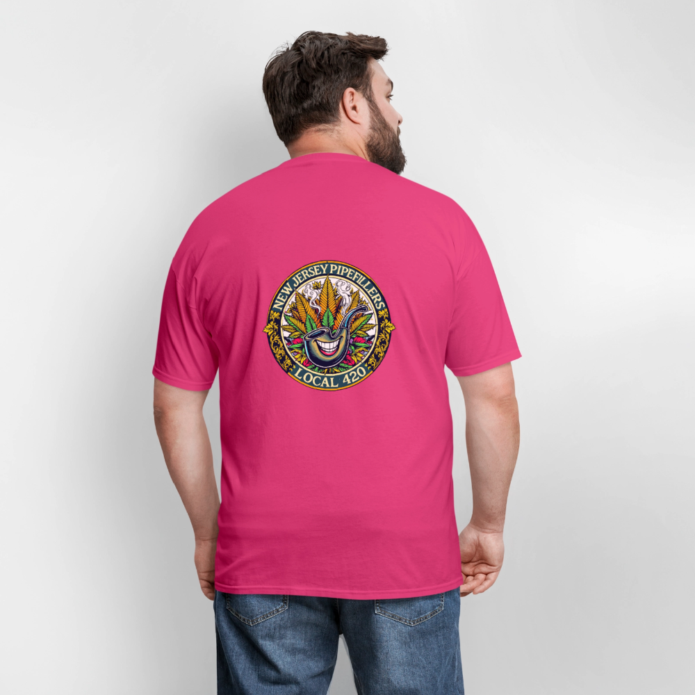 NEW JERSEY PIPEFILLERS LOCAL 420 F/B DESIGN Men's T-Shirt - fuchsia