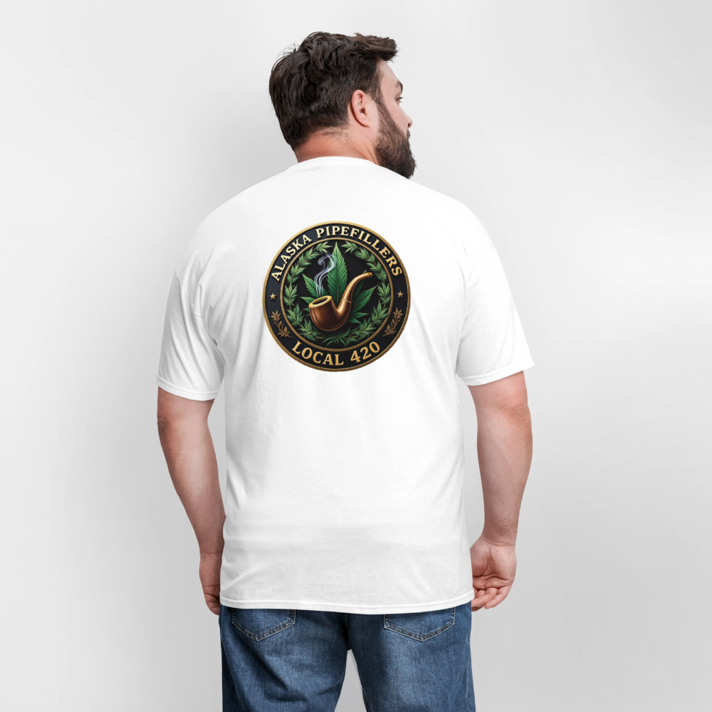 ALASKA PIPEFILLERS LOCAL 420 F/B DESIGN Men's T-Shirt - white