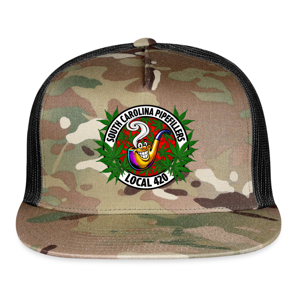 SOUTH CAROLINA PIPEFILLERS LOCAL 420 CAMO Trucker Hat - MultiCam\black