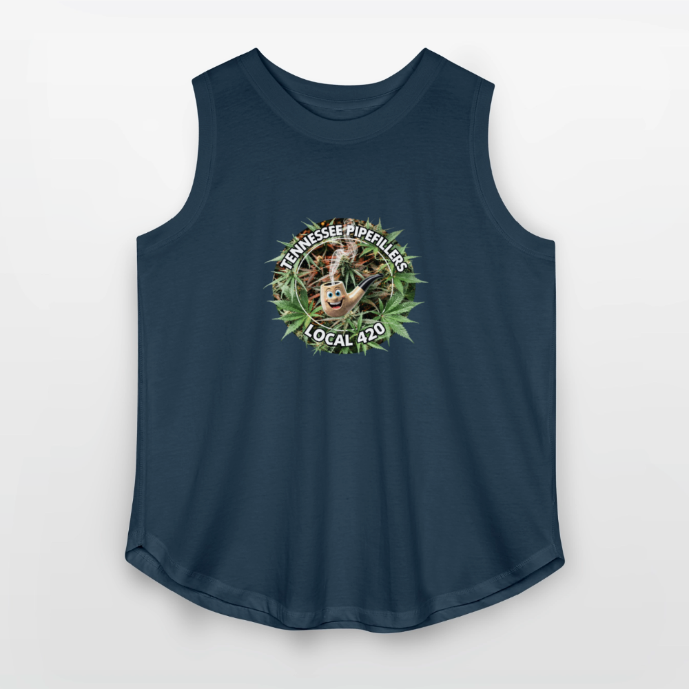 TENNESSEE PIPEFILLERS LOCAL 420 Women's Curvy Relaxed Tank Top - denim