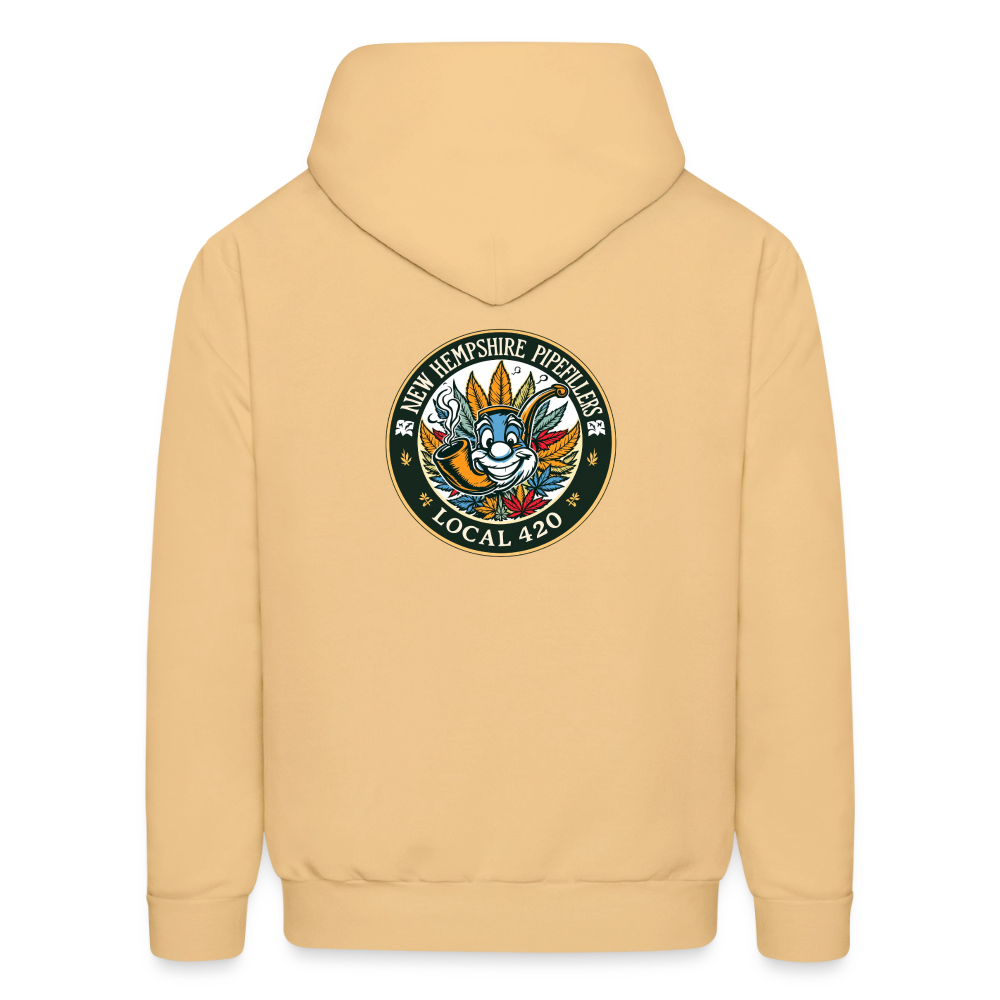 NEW HEMPSHIRE PIPEFILLERS LOCAL 420 2 EMBLEM Men's Hoodie - light gold 
