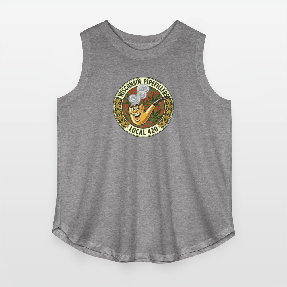 WISCONSIN PIPEFILLERS LOCL 420 F/B DESIGN Women's Curvy Relaxed Tank Top - granite heather 