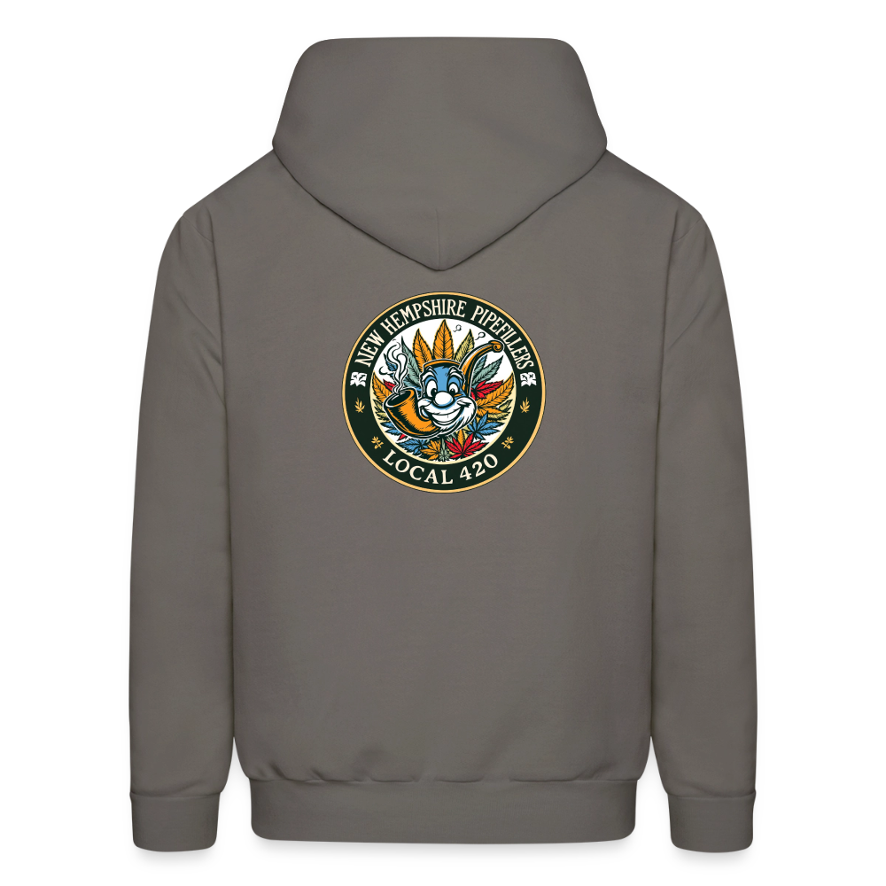 NEW HEMPSHIRE PIPEFILLERS LOCAL 420 2 EMBLEM Men's Hoodie - asphalt gray