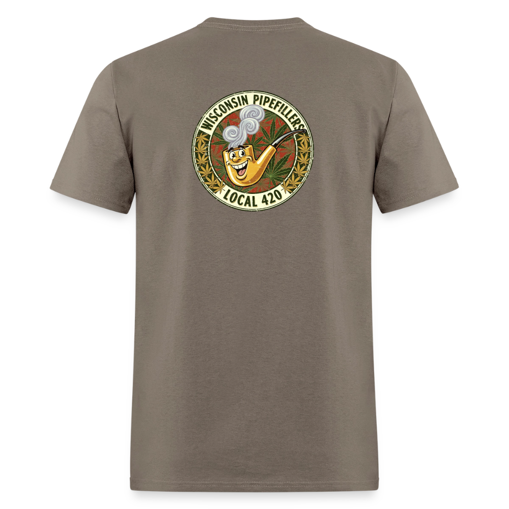 WISCONSIN PIPEFILLERS LOCL 420 F/B DESIGN Men's T-Shirt - safari