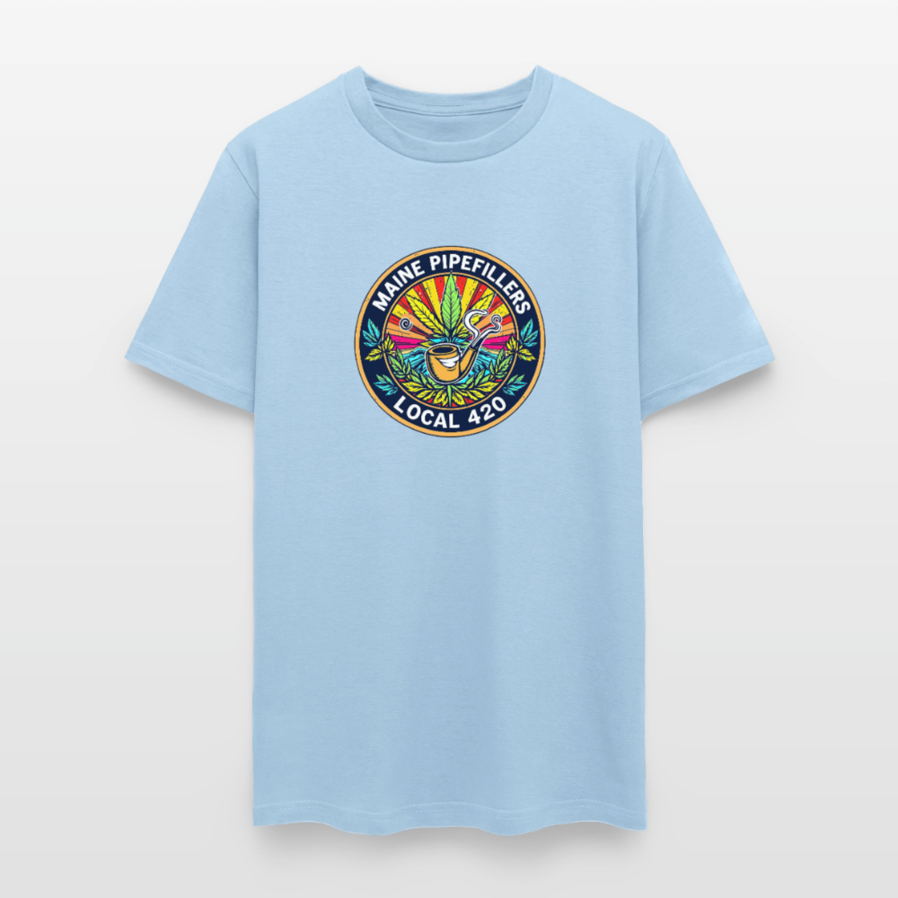 MAINE PIPEFILLERS LOCAL 420 2 EMBLEM Men's T-Shirt - powder blue